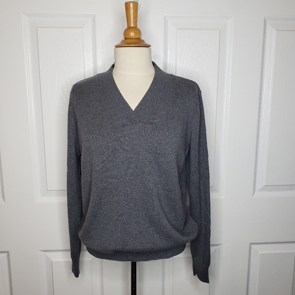 Ovis Cashmere Vneck Fine Knit Wool Sweater Minimalist Contemporary M - Picture 8 of 8